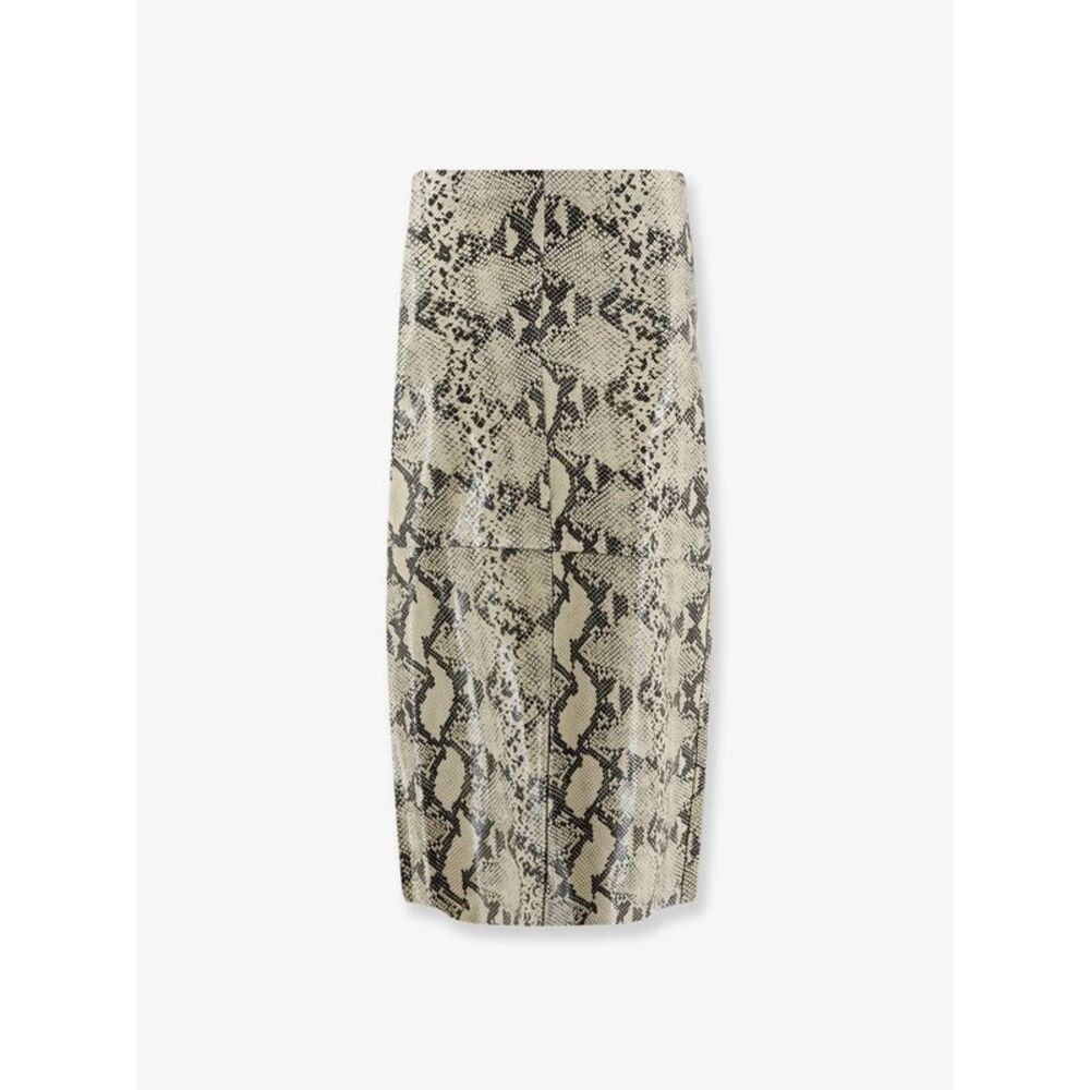 Alysi Women Python-Print Leather Midi Skirt